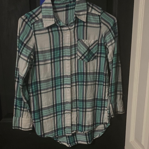 Other - Plaid Kids Shirt in Blue and Green